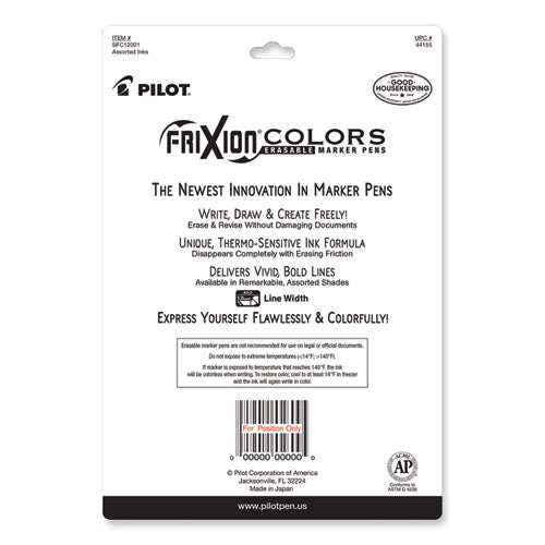 Frixion Colors Erasable Porous Point Pen, Stick, Bold 2.5 Mm, Assorted Ink And Barrel Colors, 12/pack