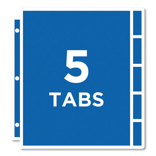 Protect 'n Tab Top-load Clear Sheet Protectors W/five Tabs, Letter