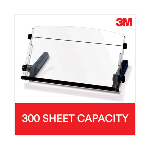 In-line Freestanding Copyholder, 300 Sheet Capacity, Plastic, Black/clear