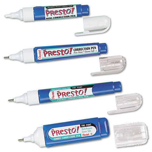 Pentel Presto! Jumbo Correction Pen, Fine Point, 12 ml