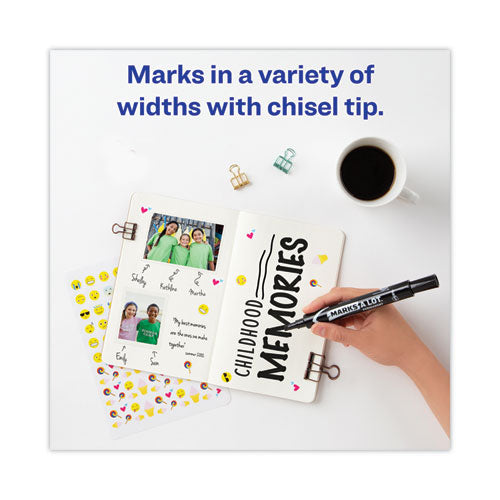 Marks A Lot Large Desk-style Permanent Marker Value Pack, Broad Chisel Tip, Black, 36/pack (98206)