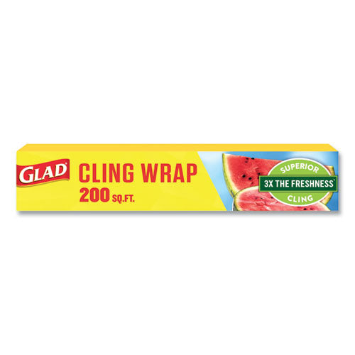 Clingwrap Plastic Wrap, 200 Square Foot Roll, Clear