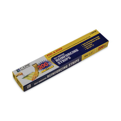 Self-adhesive Reinforcing Strips, 1 X 10.75, Clear, 200/box