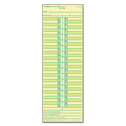 Time Clock Cards, Replacement For 10-100312/1950-9301/k14-36981d, One Side, 3.5 X 10.5, 500/box