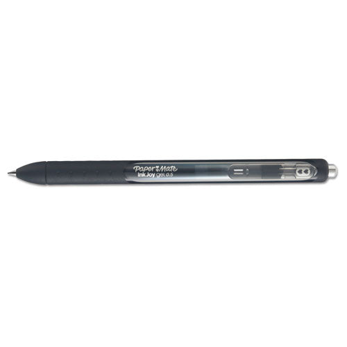 Inkjoy Gel Pen, Retractable, Micro 0.5 Mm, Black Ink, Black Barrel, Dozen