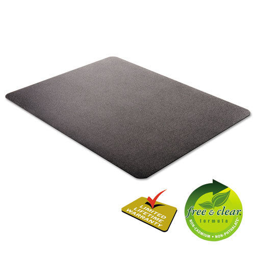 Economat Occasional Use Chair Mat For Low Pile Carpet, 46 X 60, Rectangular, Black