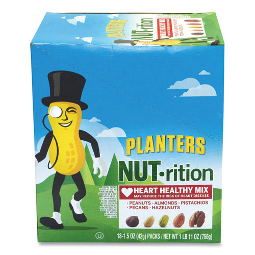 Nut-rition Heart Healthy Mix, 1.5 Oz Tube, 18 Tubes/box, Ships In 1-3 Business Days