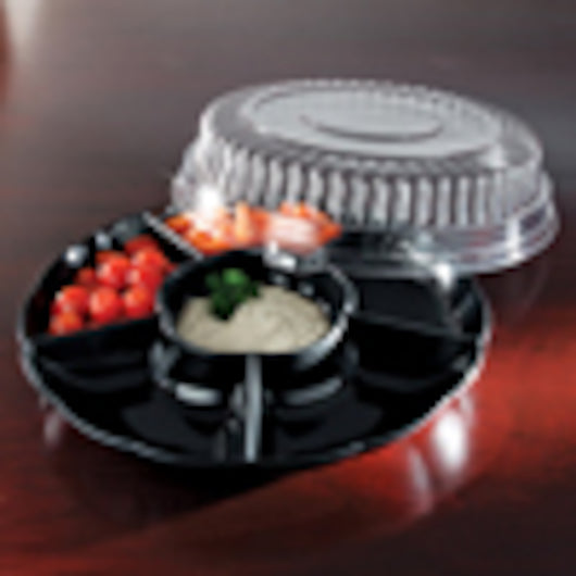 Party Tray 12" 6 Compartment Tray & Dome Lid 12/Case