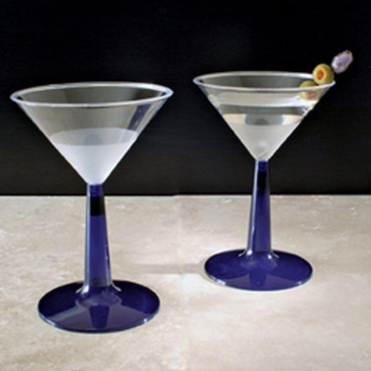 Resposable 2 Pc. 6 oz. Martini Glass With Blue Base 96/Case