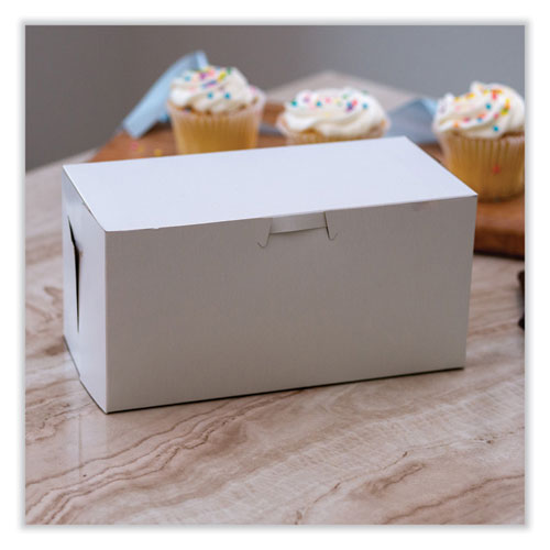 White One-piece Non-window Bakery Boxes, Standard, 9 X 5 X 4, White, Paper, 250/bundle