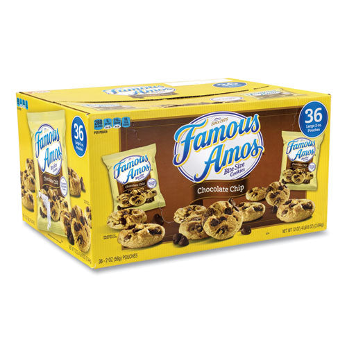 Famous Amos Cookies, Chocolate Chip, 2 Oz Bag, 36/carton, Ships In 1-3 Business Days